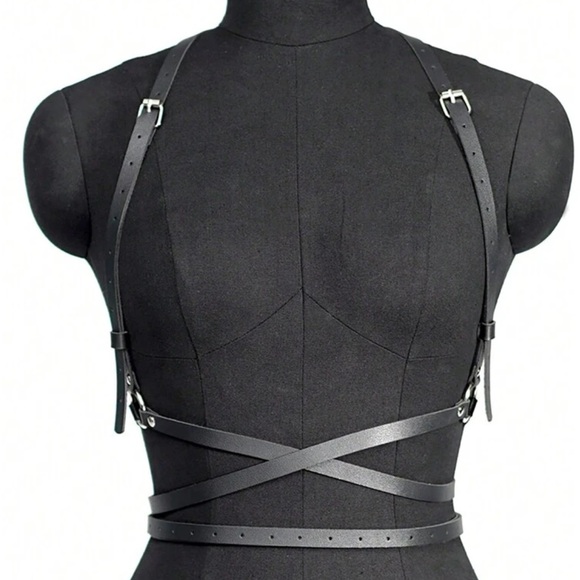 PU Leather Wrap-Around Strap Suspender Harness Belt - Picture 1 of 9